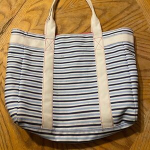 Estee Lauder Navy and Cream Striped Tote